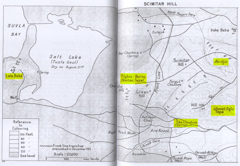 Suvla Bay map 1915